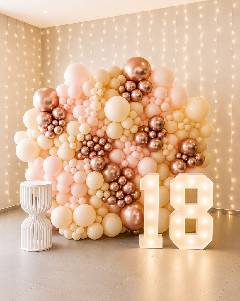 Luksuzna 18. rojstnodnevna dekoracija – elegantna izvedba 🎈✨